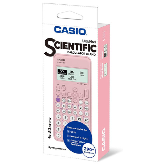 Casio FX-83GTCW ClassWiz GCSE Scientific Calculator with LCD Display Pink