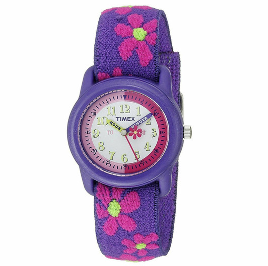 Timex Kidz T89022  Flowers Time Teacher Watch Flower Strap Analogue Display NEW