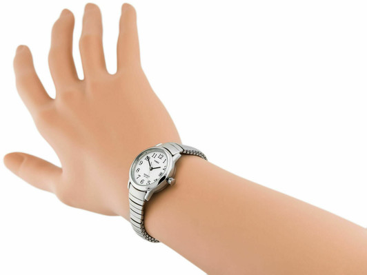 Timex T2H371 Women Easy Reader Watch Analouge Display Expander Band Silver NEW