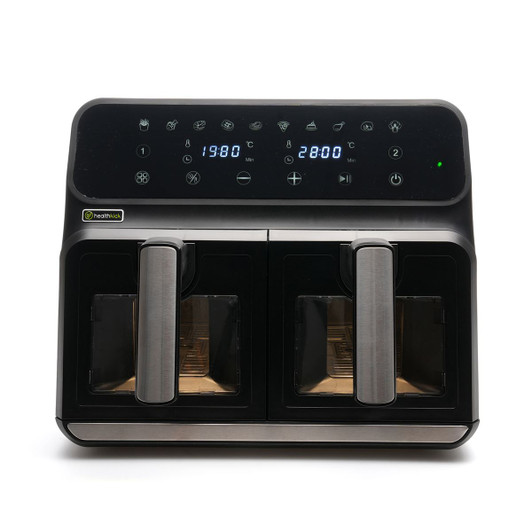 Health Kick Health Kick 8ltr Digi-Touch Dual Zone Windowed Air Fryer - Black