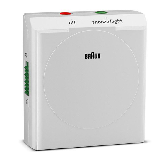 Braun BC05W Vitange Travel Analogue Alarm Clock with Snooze & Light White
