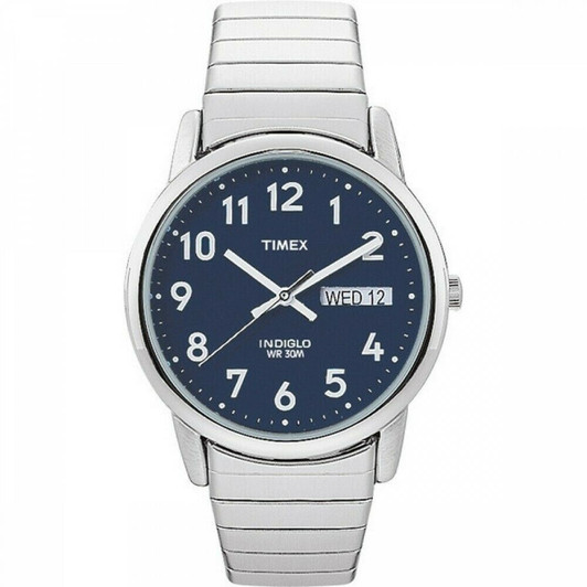 Timex T20031 Mens Indiglo Easy Reader Watch Stainless Steel Expansion Band NEW