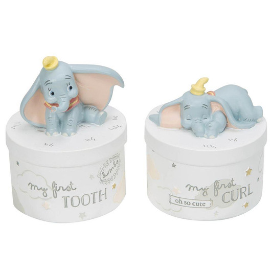 Disney Magical Beginnings Tooth & Curl Boxes Christening Newborn's Gift Dumbo