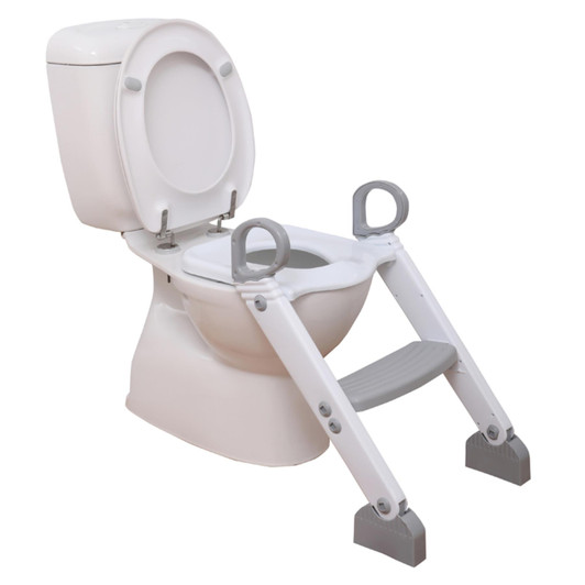 Dreambaby Ladder Step-Up Toilet Topper Trainer Lightweight Portable White/Grey