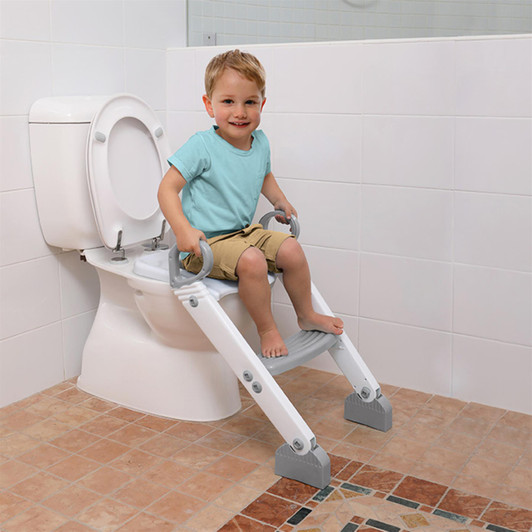Dreambaby Ladder Step-Up Toilet Topper Trainer Lightweight Portable White/Grey