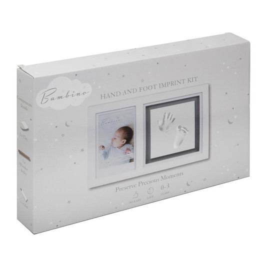 Bambino White Photo Frame & Clay Print Kid's Tiny Handprint Gift For Newborn