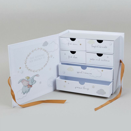 Disney Magical Beginnings Paperwrap Keepsake Box With 6 Drawers Dumbo