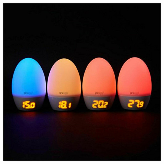 GroEgg2 Digital Travel & Kid's Room Thermometer Baby's Night Light Lamp UK Plug