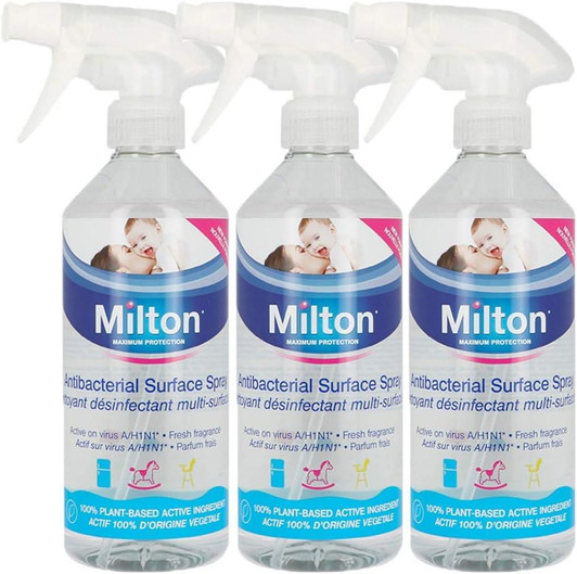 Milton Antibacterial Spray|Germs Cleaner/Killer|Surface Disinfecter|500ml X 3pk