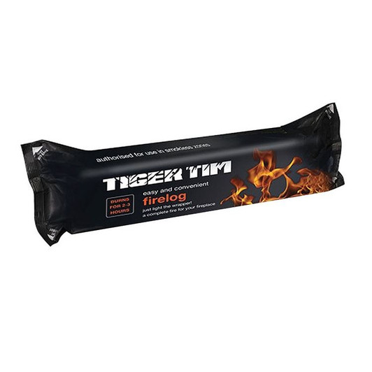 Tiger Tim Fire Log│for Wood Stoves & Chimineas│Easy & Convenient│2-3 Hours Burn
