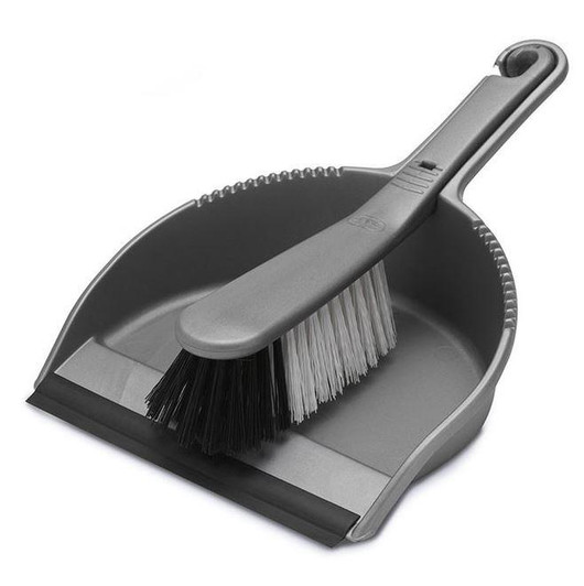 Addis Soft Dustpan & Brush Set│Easy to Use & Clean for House│Metallic Silver