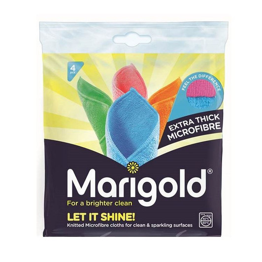 Marigold Let it Shine Extra Thick Microfibre Cloths For Clean & Sparkling 4 Pack