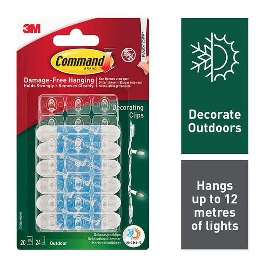 3M Command Outdoor Decorating Clips│Removes Cleanly│Holds Strongly│Easy to apply