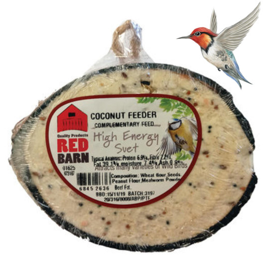 Red Barn Premium Garden Wild Bird Coconut Half Suet Filled Feeder