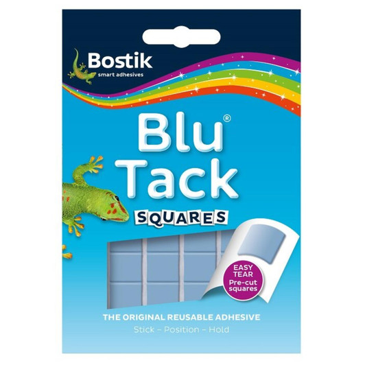 Bostic Blu-Tack Adhesive Reusable Squares│Multi Purpose Extra Strong Glue  InUK