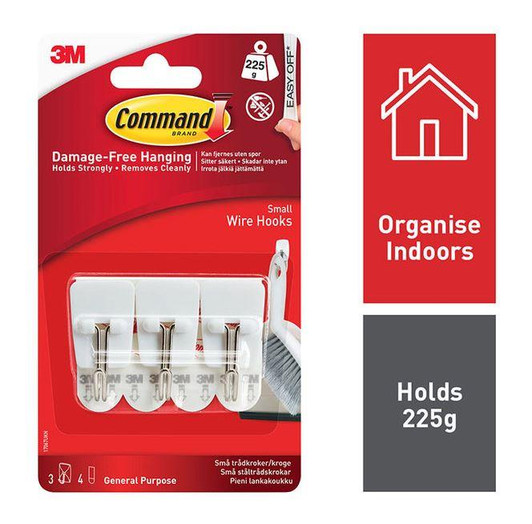 3M Command Utensil Hooks│Light-Weight│Damage Free│Holds Strongly 225g│Easy Apply