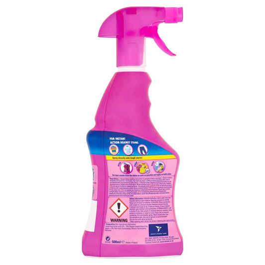 Vanish Oxi-Action Pre-Wash Fabric Stain Remover Spray│Colour Safe│500ml│InUK