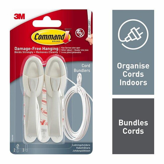 3M Command Cord Indoor Bundlers for Hanging Cables, Wire & Cords Damage Free