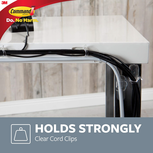 3M Command Clear Round Cord Clip│Damage-Free Hanging│Hold Strongly│Easy to Apply