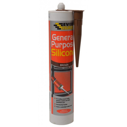 Everbuild General Purpose Silicone Sealant C3 Cartridge│HighStrength│300ml - Brown