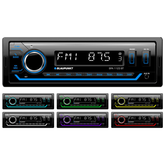 Blaupunkt BPA1123BT Single Din Mechless Car Stereo Player RDS Bluetooth AUX USB