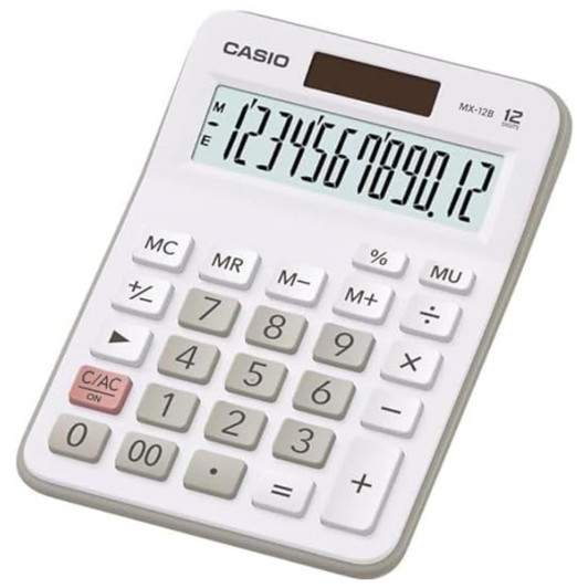 Casio MX12BEWE-W Desk Calculator 12 Digit Display - White