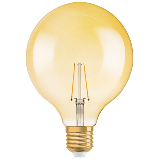 Osram 2.5 W 1906 LED Vintage Gold Glass Globe ES Bulb Filament 2400 K 220 Im E27