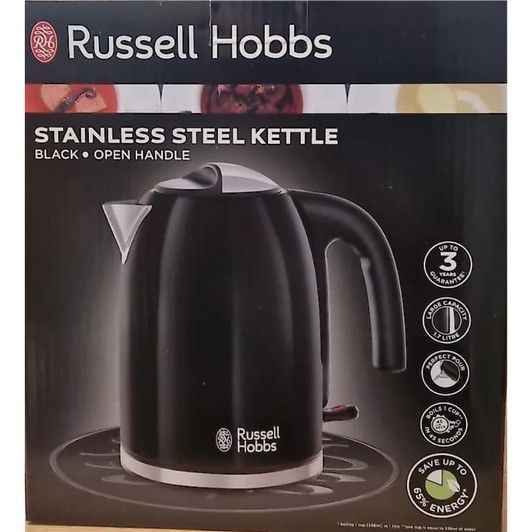 Russell Hobbs 20413 Colour Plus Kettle 70% Energy Saving 3000W 1.7L 360* Black