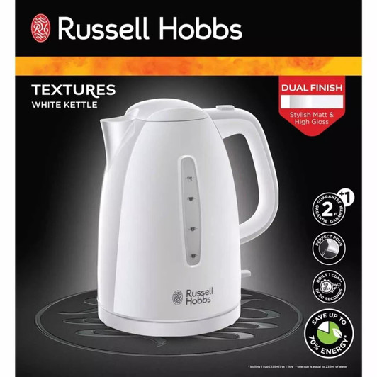 Russell Hobbs 21270 Textures Cordless Plastic Kettle Washable Filter 1.7 L 3000W