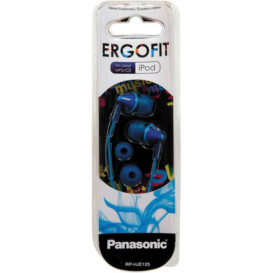 Panasonic RPHJE125 Ergofit Stereo In-Ear Earbud Earphones Headphones Blue