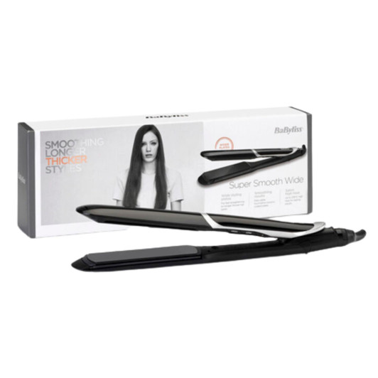 BaByliss 2597U Super Smooth Wide 235°C Hair Straightener 6 Heat Setting