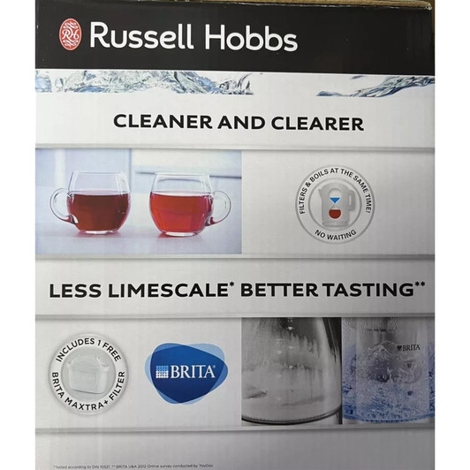Russell Hobbs 22851 Plastic Brita Filter Purity Transparent Kettle 3000W 1L Whit
