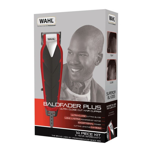 Wahl 79111-802 Baldfader Plus Corded Hair Clipper Ultra Close Cut 14 Piece kit