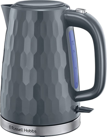 Russell Hobbs Kettle  1.7L  3kW  Honeycomb  Grey