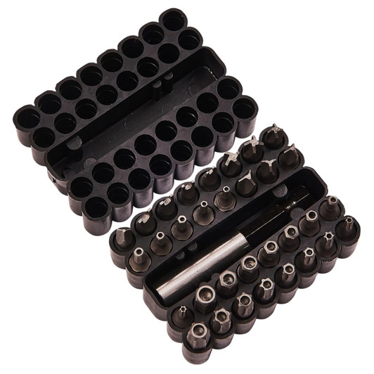 Amtech 33Pc Security Power Bit Set & Magnetic Holder Hex Pozi Torx Phillips Tool