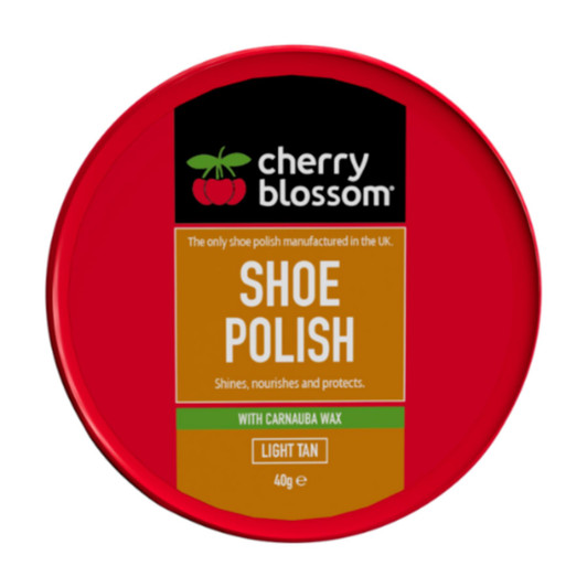 Cherry Blossom Traditional Shoe Polish Shines,Nourishes & Protects Light Tan 40g