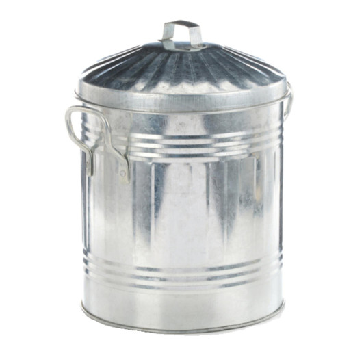 Leecroft Galvanised Metal Mini Home & Garden Rubbish Waste Dustbin with Lid