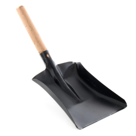 Leecroft Sooty Metal Coal Hand Shovel Tool with Wooden Handle for Fireplace 7''
