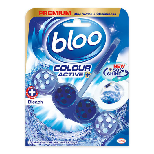 Bloo Active Toilet Rim Block with Bleach Fragrance & with Every Flush 50g