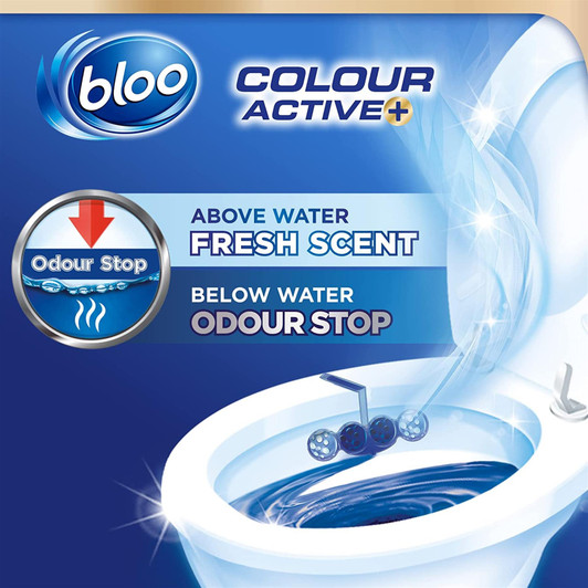 Bloo Active Toilet Rim Block with Bleach Fragrance & with Every Flush 50g