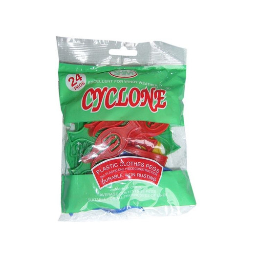 Kendon Cyclone All Weather Strong Plastic Pegs Laundry Clothes Clips 24 Pack