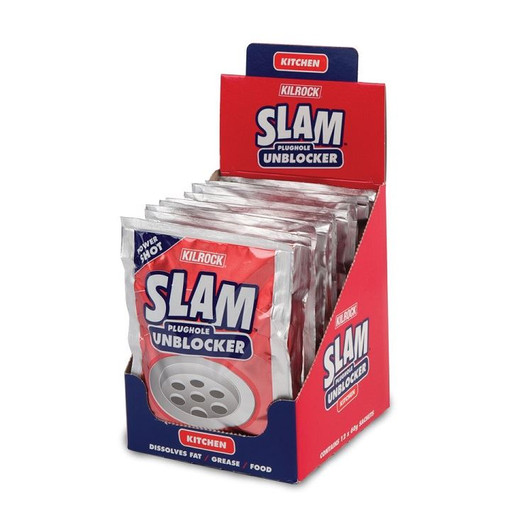 Kilrock Power Short Slam Plughole Unblocker Kitchen Dissolve Grease/Food R