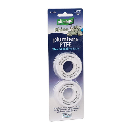 Ultratape Water Plumbing PTFE Plumber Tape Teflon Sealing Tape 12mm x 12m 2 Pack