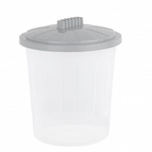 WHAM 21 Litre Fun Bin Storage Solutions with Twist Lock Lid Clear & Cool Grey