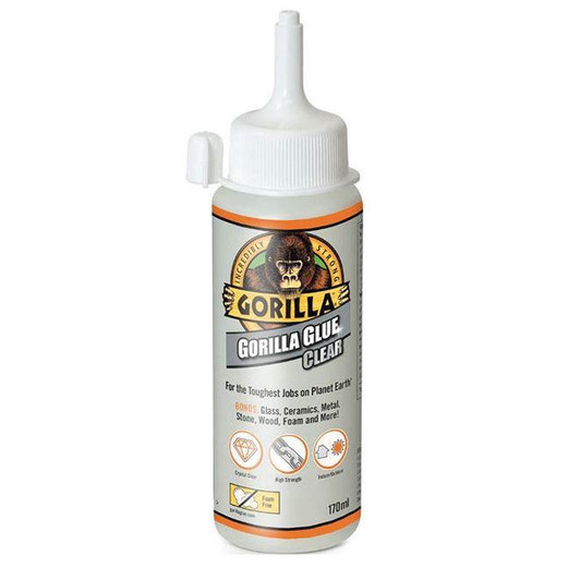 Gorilla Crystal Clear Glue 170ml Indoor & Outdoor Use Virtually Invisible Fixes