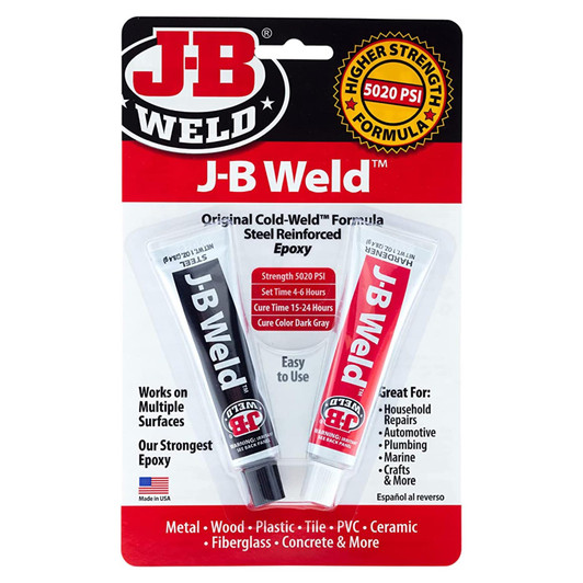 J-B Weld Original Cold-Weld Formula Steel Reinforced Epoxy Glue Strong Bond