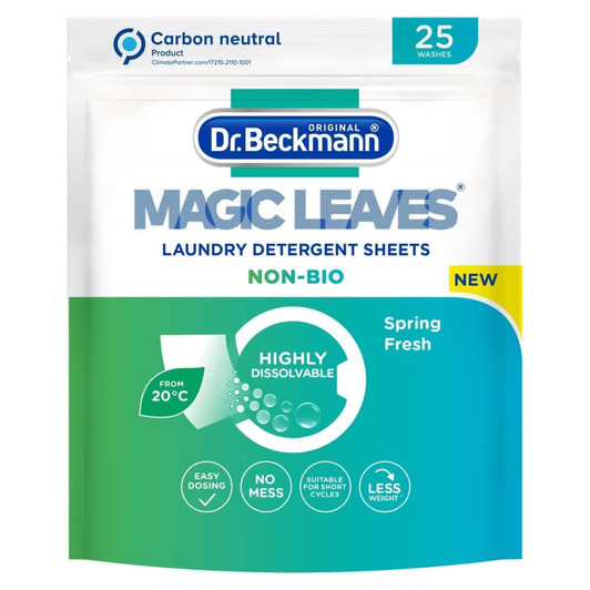 Dr Beckmann Magic Leaves Non-Bio Laundry Detergent Sheets Intense Spring Fresh