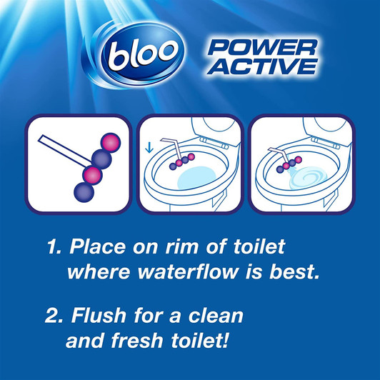 Bloo Power Toilet Rim Block with Extra Freshness & Active Flowers Scent 50g