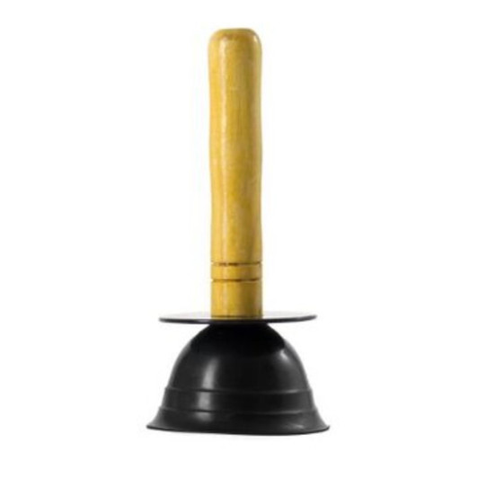 Buffalo Small Rubber Force Cup Plunger with Wooden Handle for Sink & Basin 4"