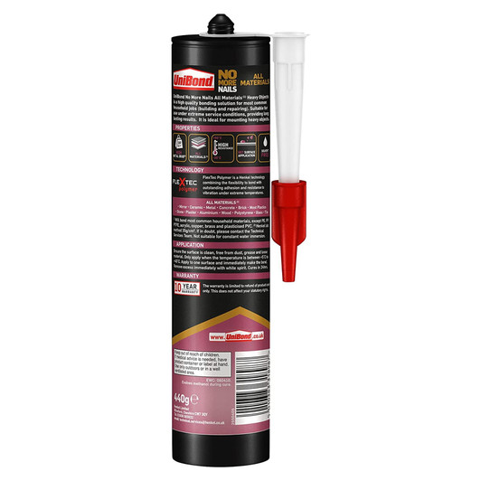 UniBond No More Nails All Materials Heavy Objects High Flexibility 440g